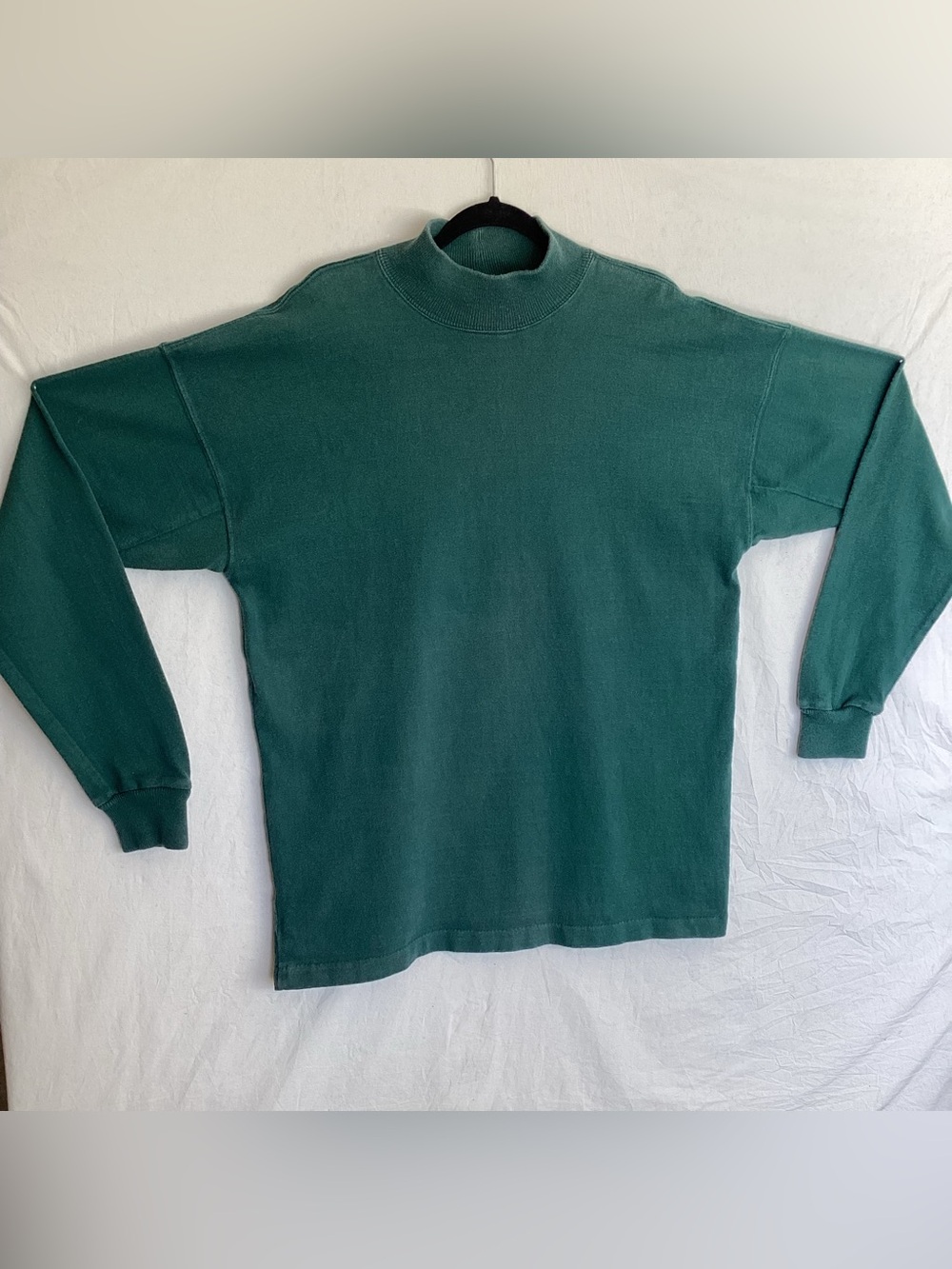 Vintage 1980-90s L.L. Bean mock neck long sleeve lightweight sweatshirt USA made